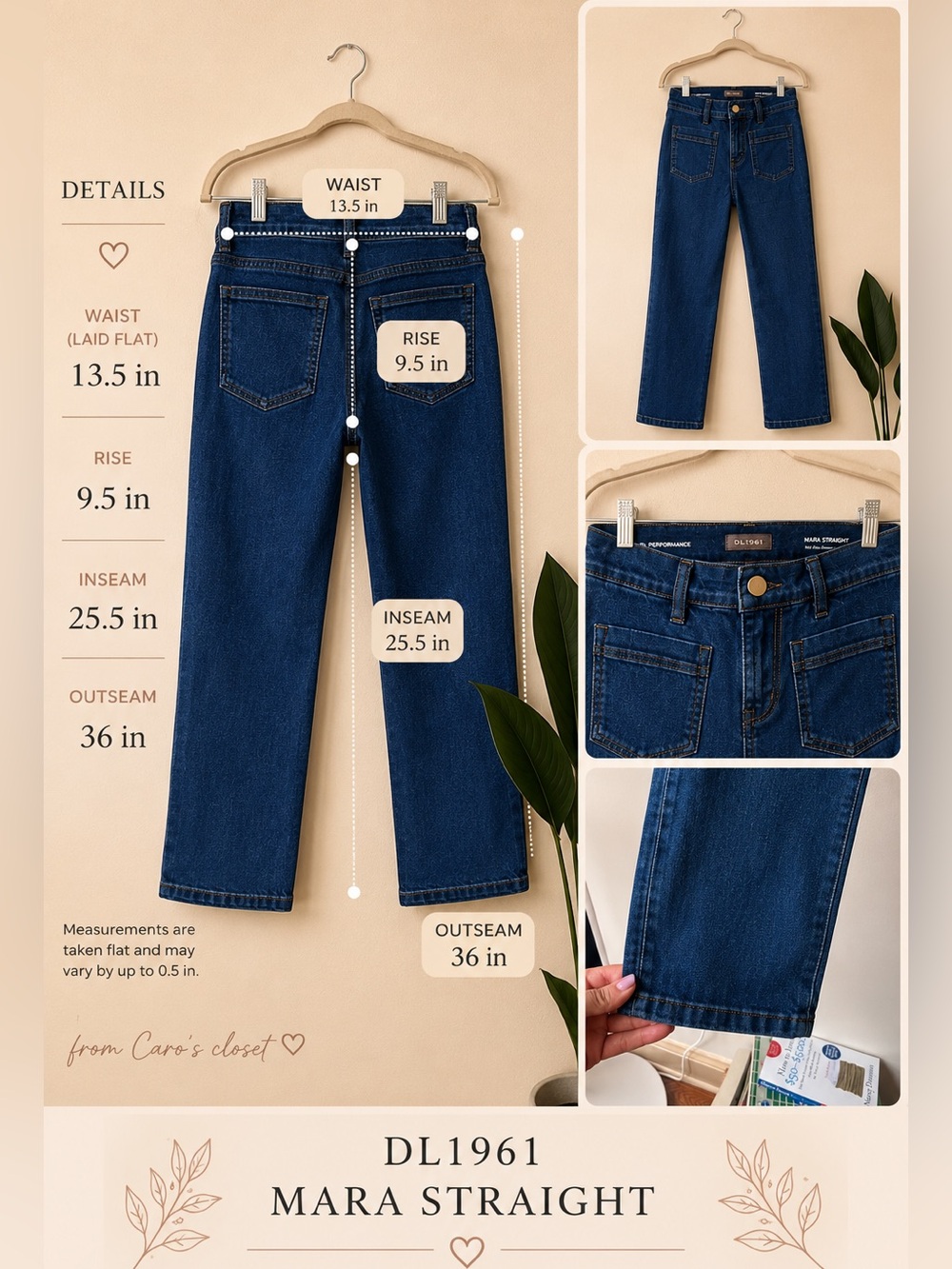 DL1961 Dark Blue Straight-Leg Jeans ✨used once - Picture 2 of 9